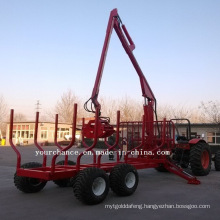 Brazil Hot Sale Zm10006 10tons Forest Log Trailer with Crane Made in China